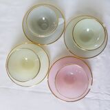 4 tasses et sous tasses harlequin vintage en arcopal 221043