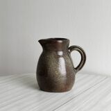 Brown handcrafted stoneware pitcher