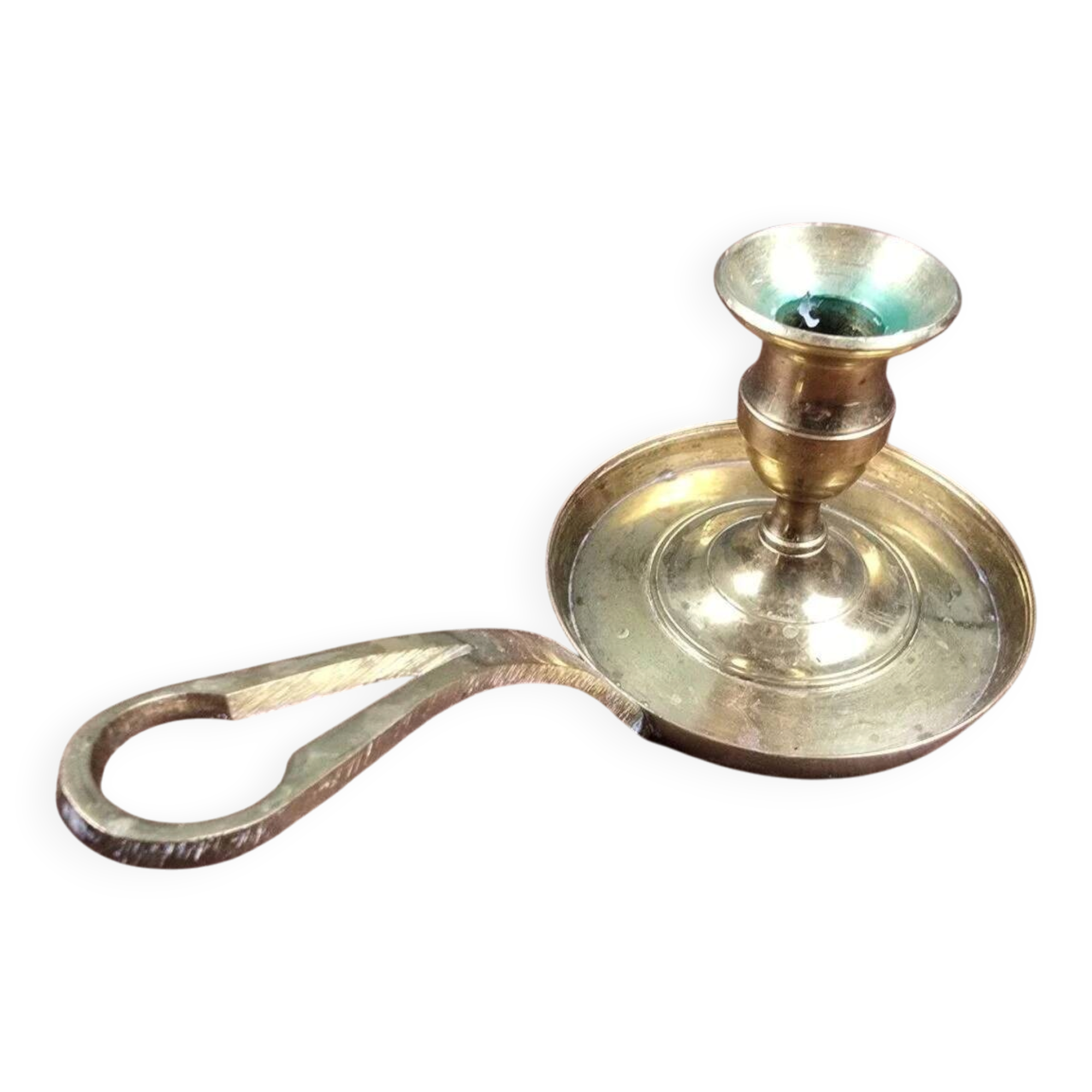 Vintage brass cellar rat, geometric handle in Art Deco style.