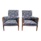 Paire de fauteuils - bergères de style Louis XVI fleurs