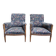 Paire de fauteuils - bergères de style Louis XVI fleurs