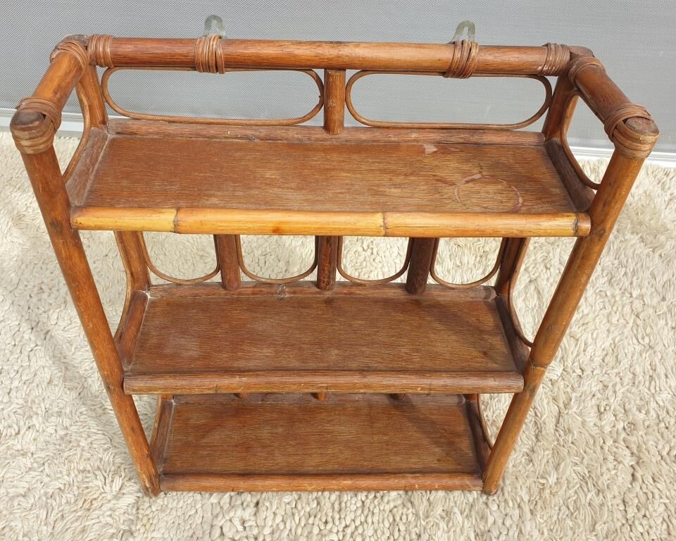 Rattan wall shelf 3 shelves