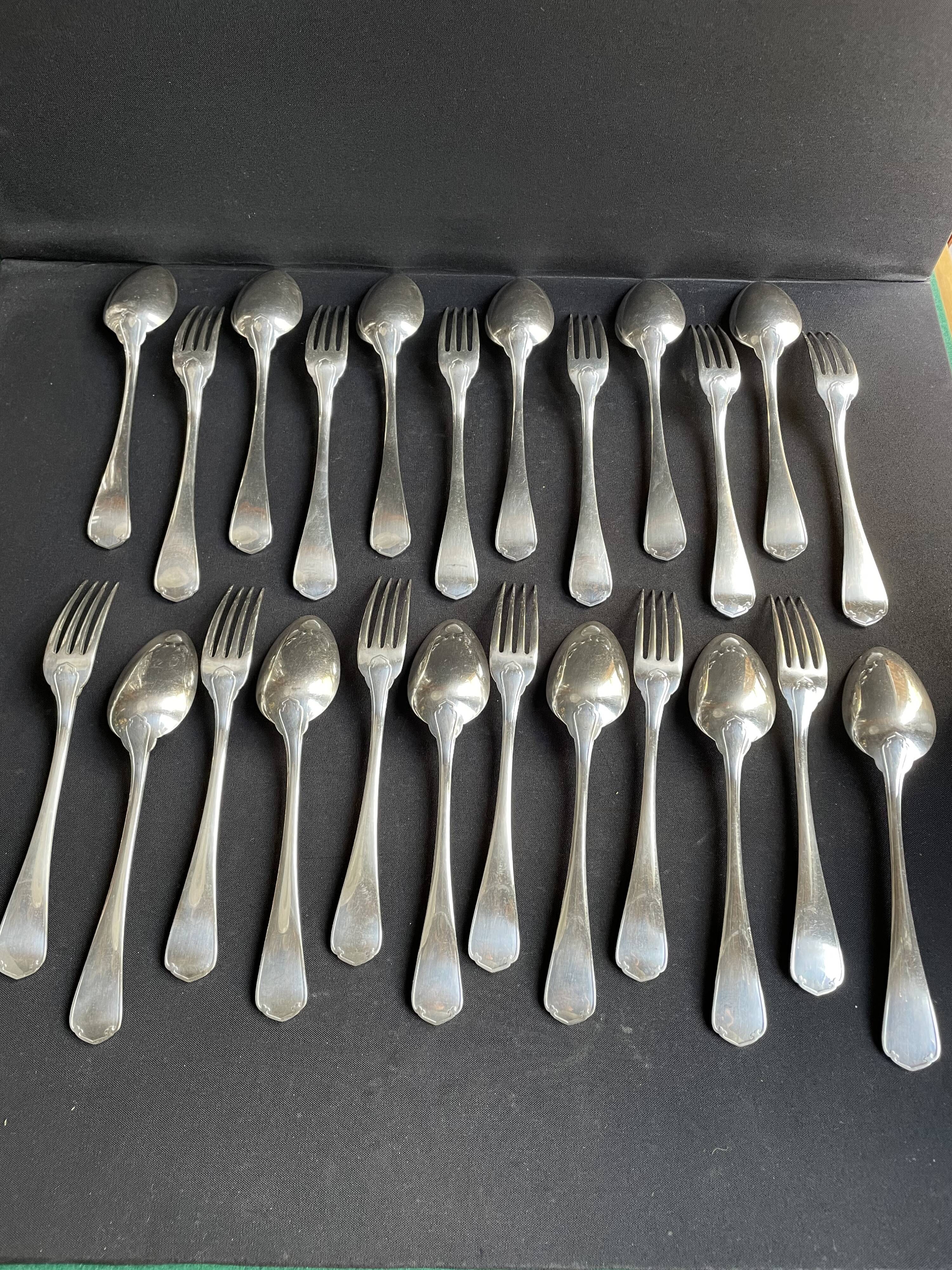12 Christofle table forks and 12 spoons