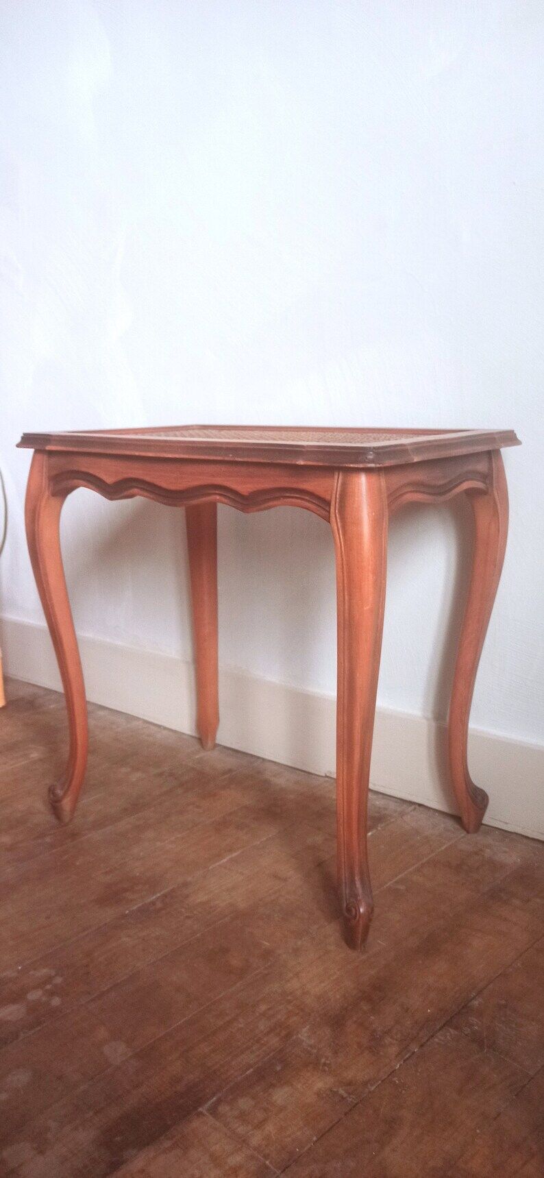 Side table in wooden and canning