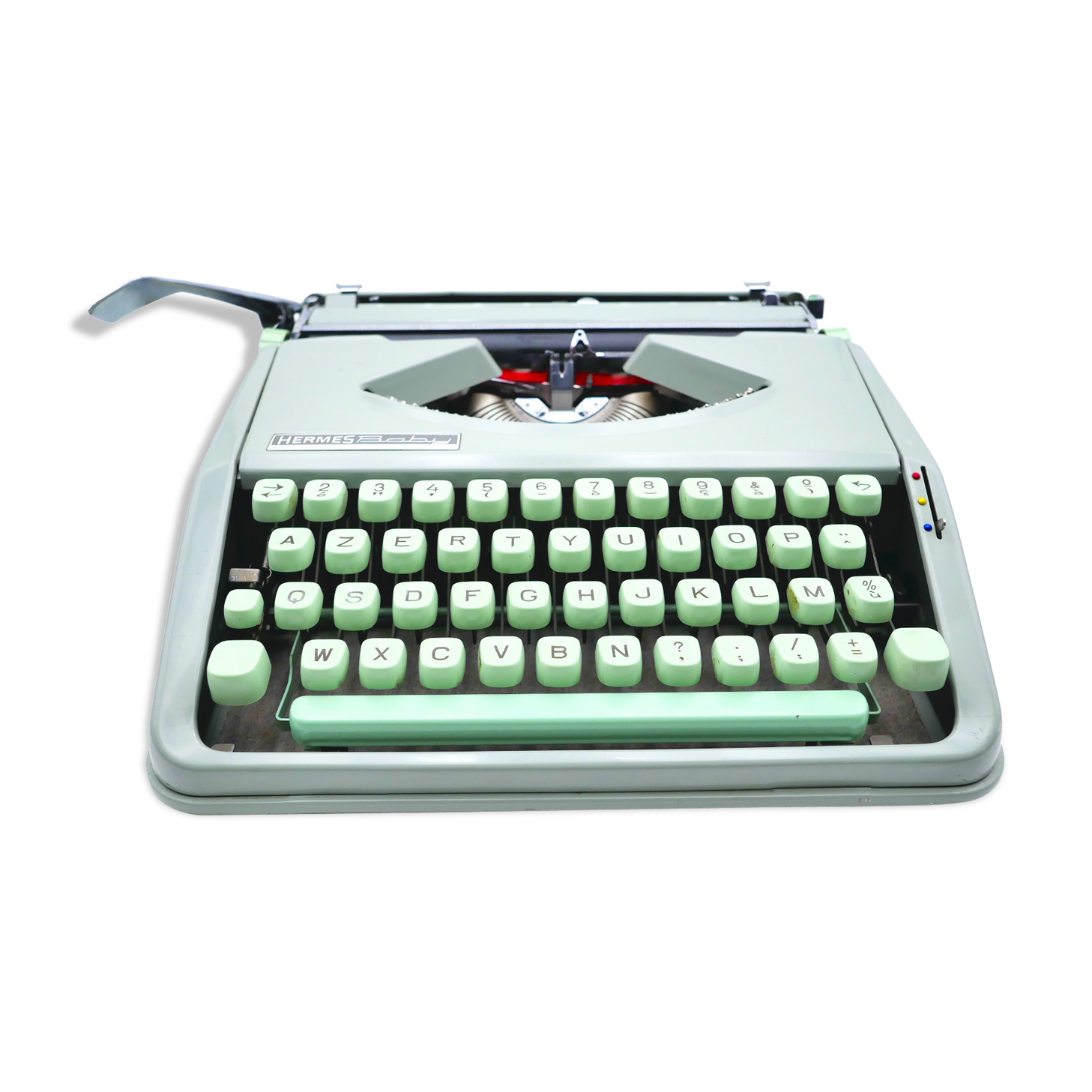 Green lime leaf typewriter hermes