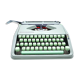 Green lime leaf typewriter hermes