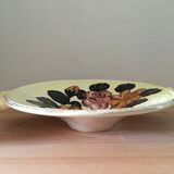 Old plate in ceramic (barbotine pottery) signed vallauris
