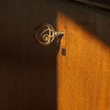 Modern Danish secretary, unique handmade oak, mid-20th century.