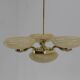 Art Nouveau Brass and Glass Chandelier, 1920s, Perfect Condition