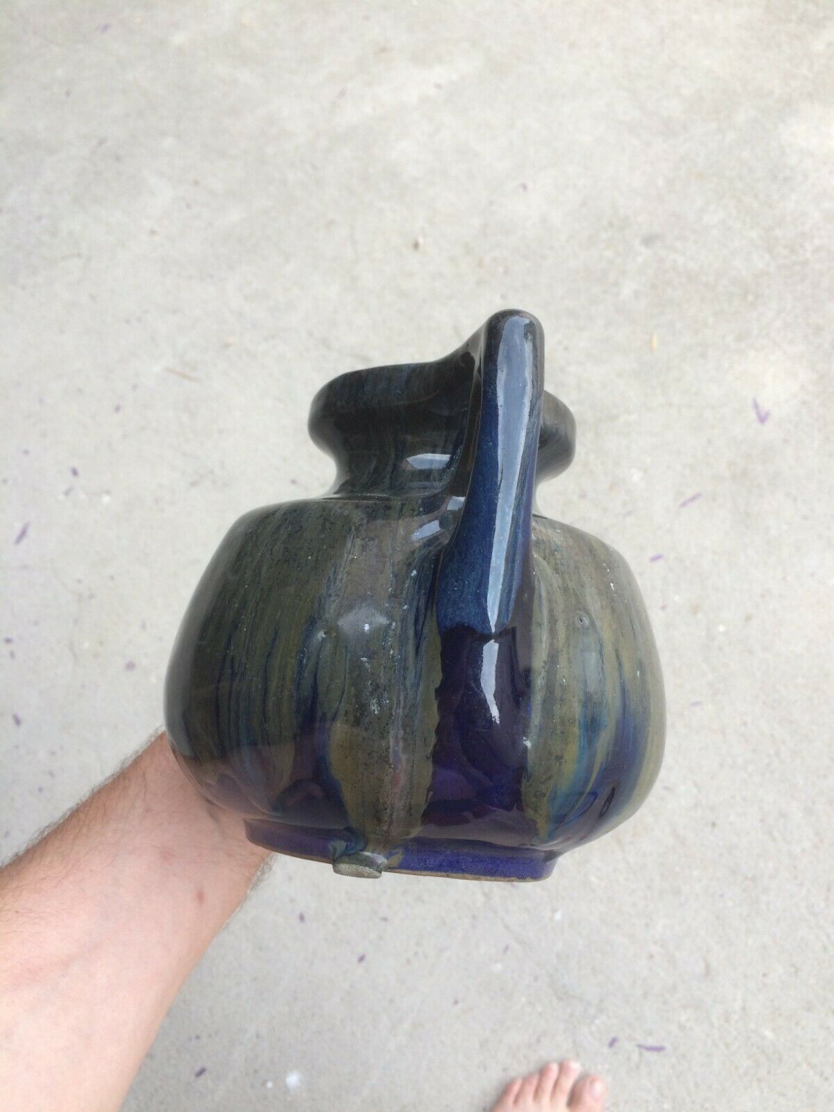 Sandstone vase enamelled art studio Jack Labrec