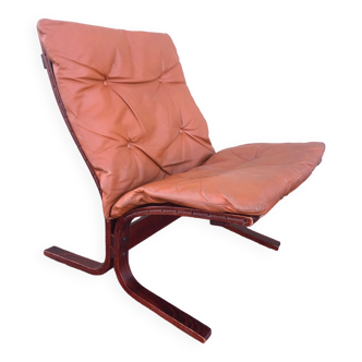 Fauteuil scandinave en cuir Siesta par Ingmar Relling vers 1970