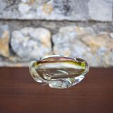 Art glass ashtray, Flavio polished ashtray, collection, glass art, ashtray, vintage