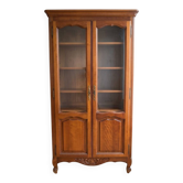 Bibliothèque vitrine classique en merisier