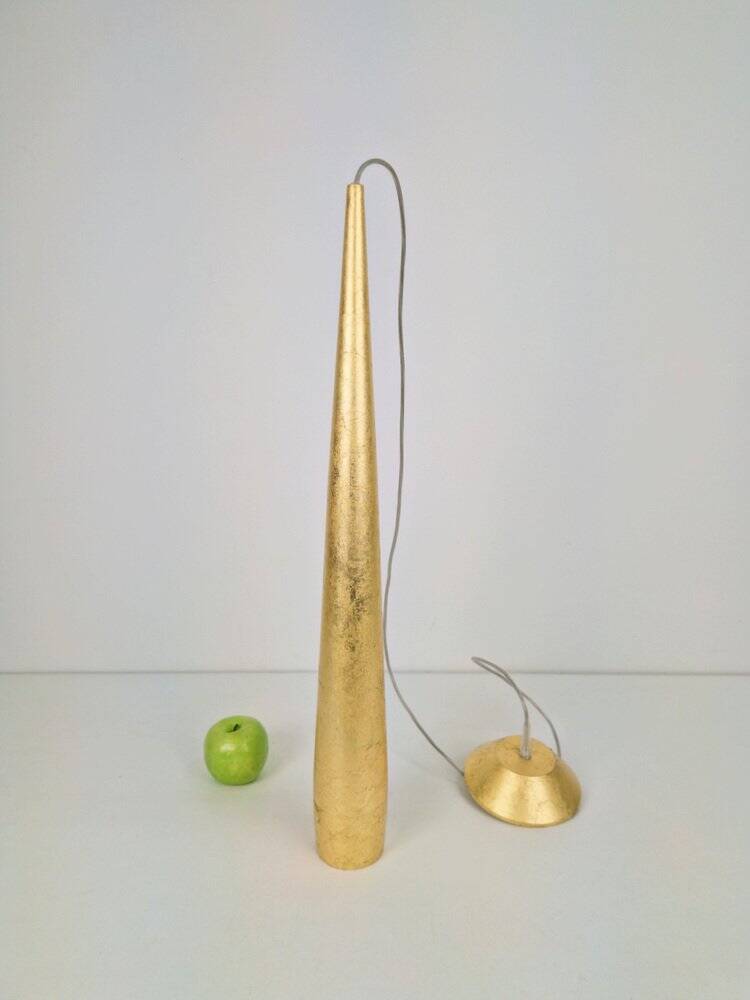 Conical Gold Line Pendant Lamp from Panzeri, Italy, 1990s