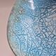 Square dish salad bowl bowl keraluc quimper ceramic turquoise blue cracked effect stamped with u