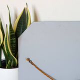 Octagonal antique beveled wall mirror