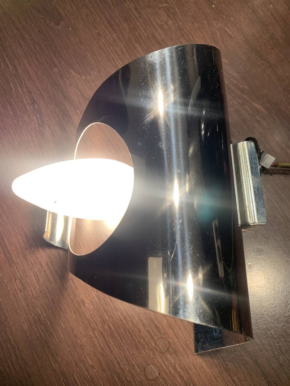 Pair of vintage chrome wall lights, circa 70's