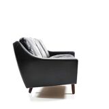 1960s Georg Thams Black Leather Three-Seater Sofa