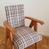 Paire de fauteuils en chêne massif, années 50