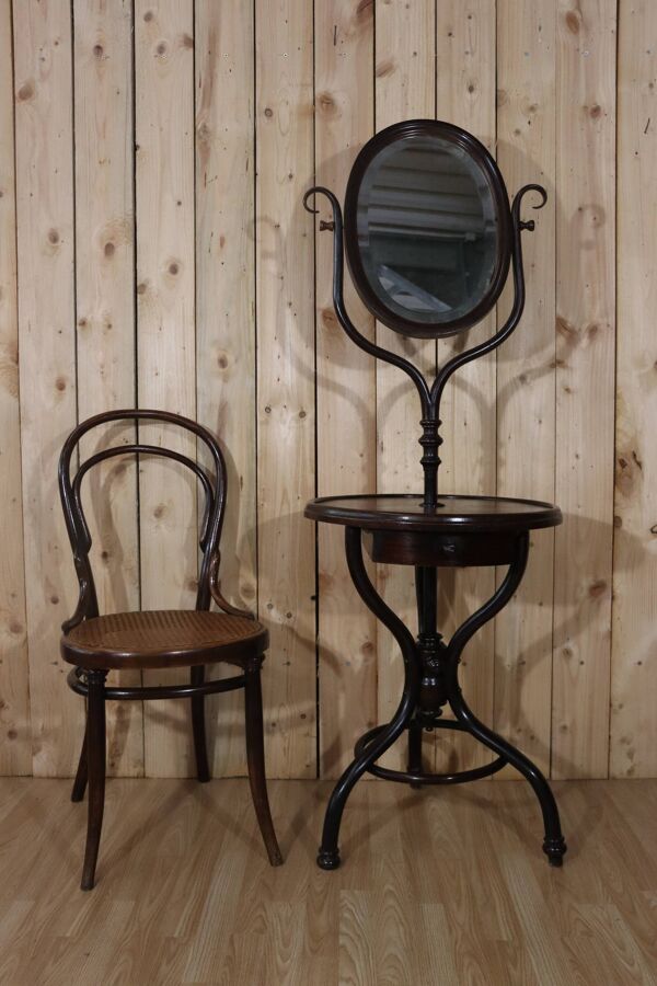 Meuble de toilette bois courbé style Thonet
