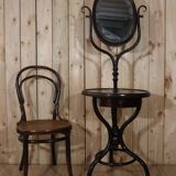 Thonet style curved wood bathroom cabinet