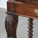 19th century English antique oak wall desk/writing table on wheels