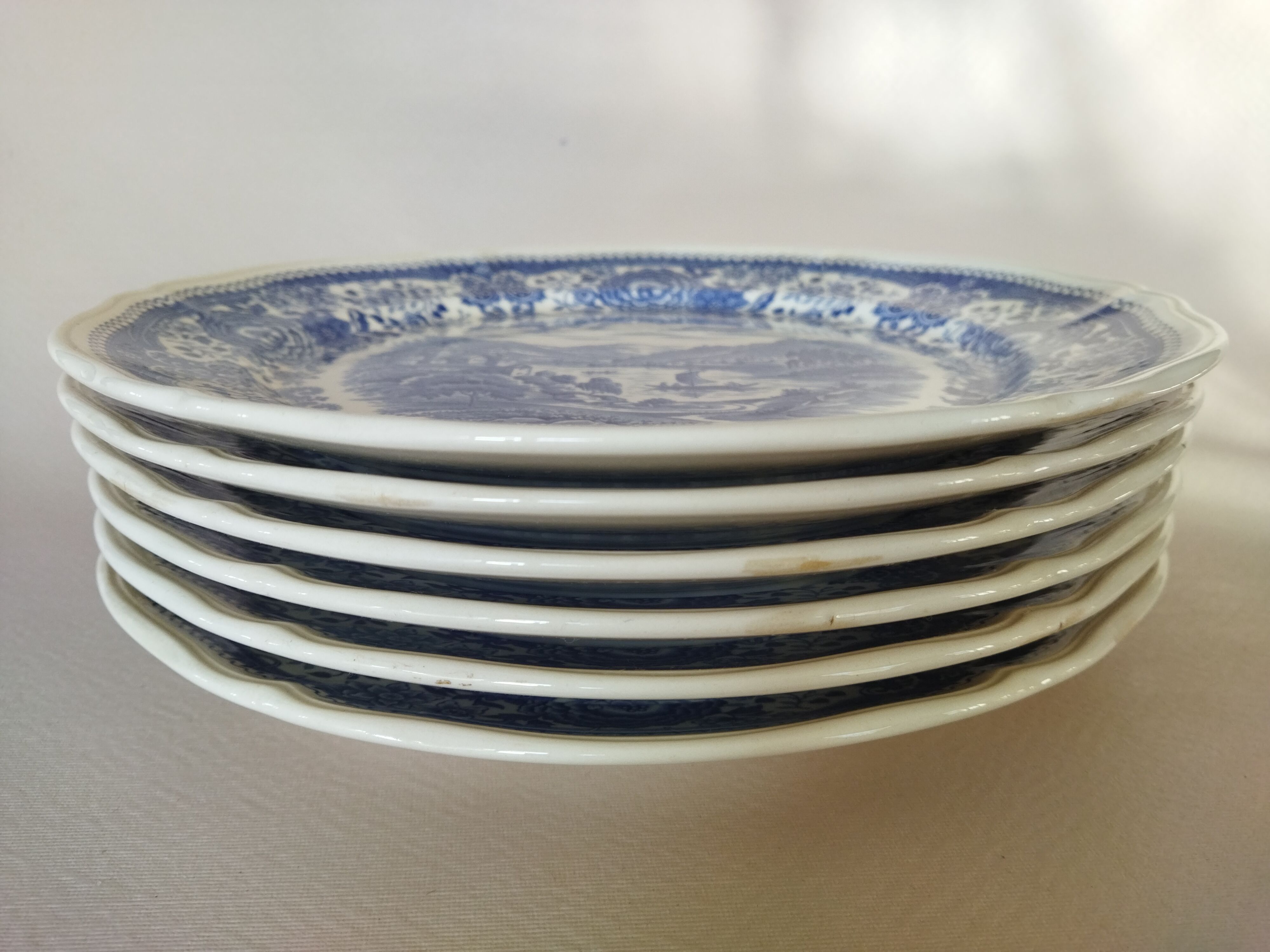 6 flat plates Burgenland blue Villeroy & Boch