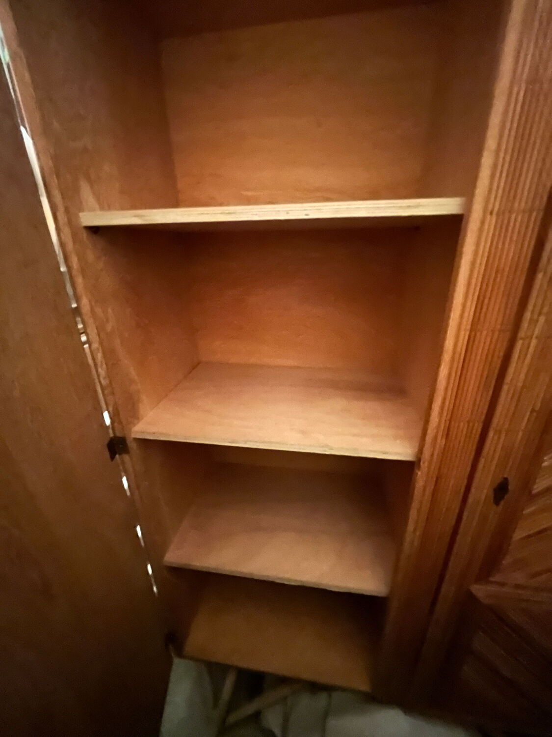 Rattan marquetry wardrobe from the 1950s.