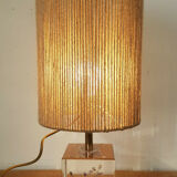 Resin lamp with amethyst shaft inclusion