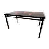 Table steel and ceramic décor free design 60s - 70s