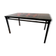 Table acier et céramique décor libre design années 60 - 70