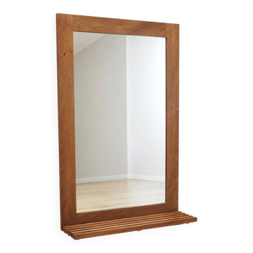 Miroir en acajou danois avec étagère, années 1970