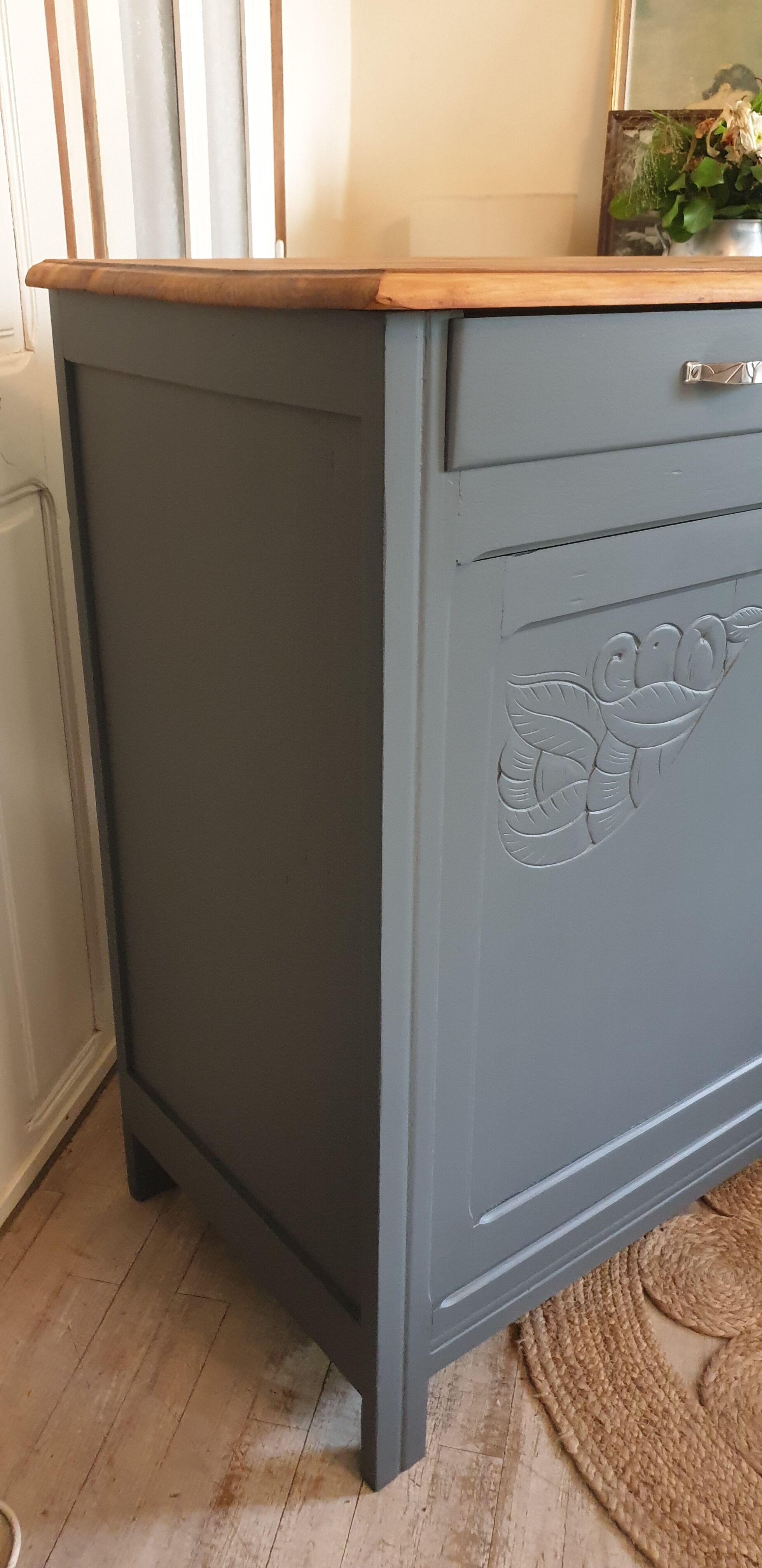 Grey art deco buffet