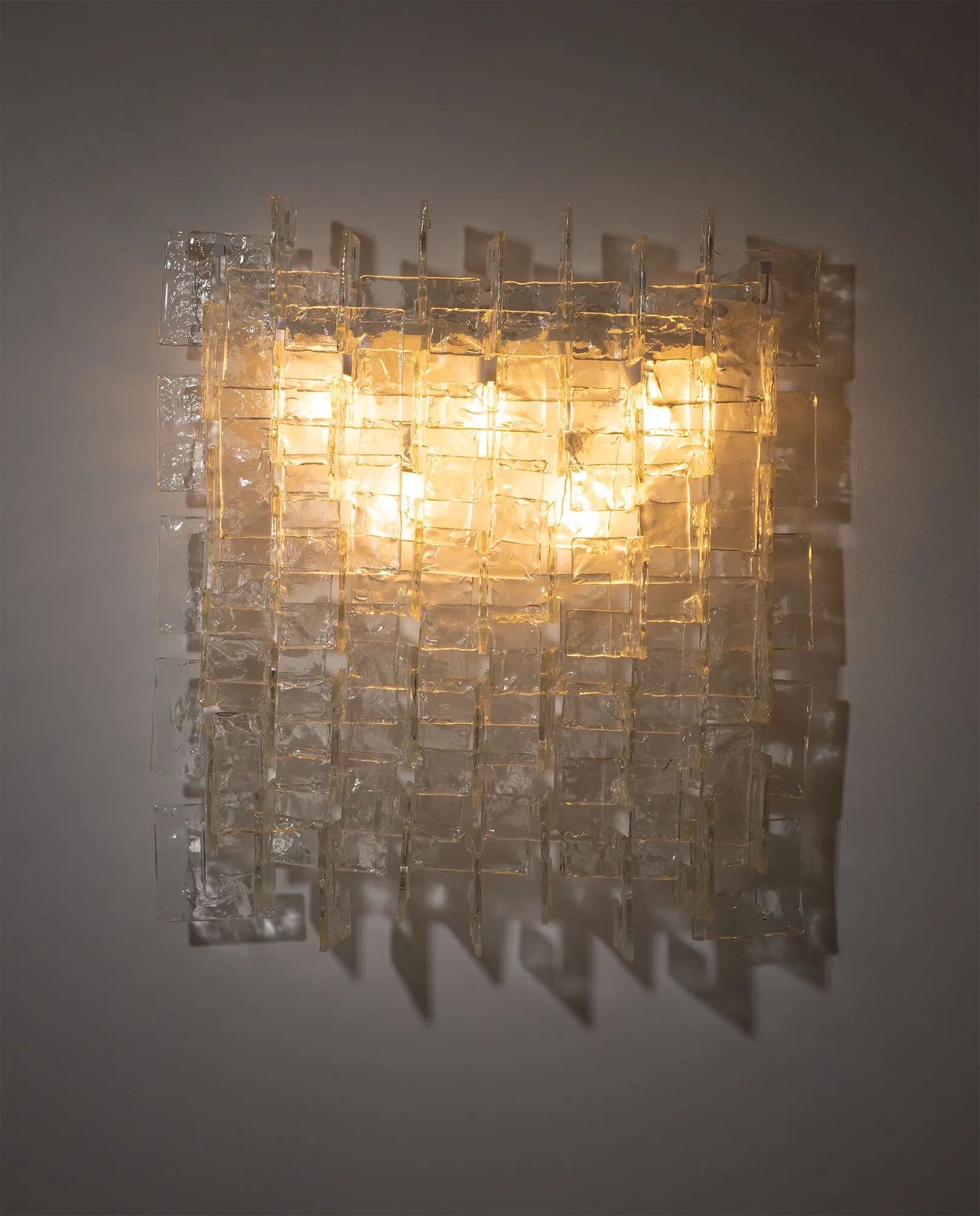 Carlo Nason, sculptural lace glass wall lamp, 1970s