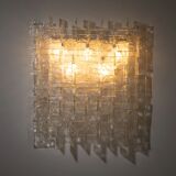 Carlo Nason, sculptural lace glass wall lamp, 1970s