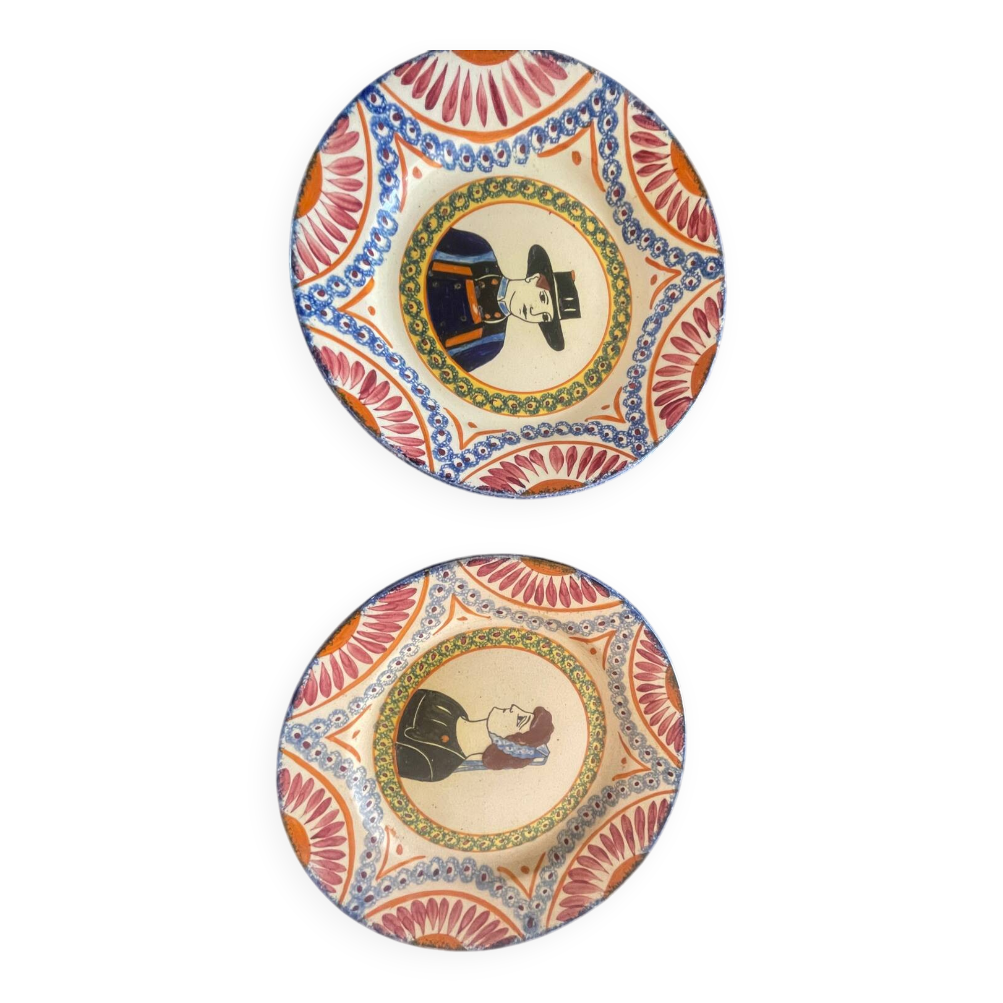 2 Quimper earthenware plates