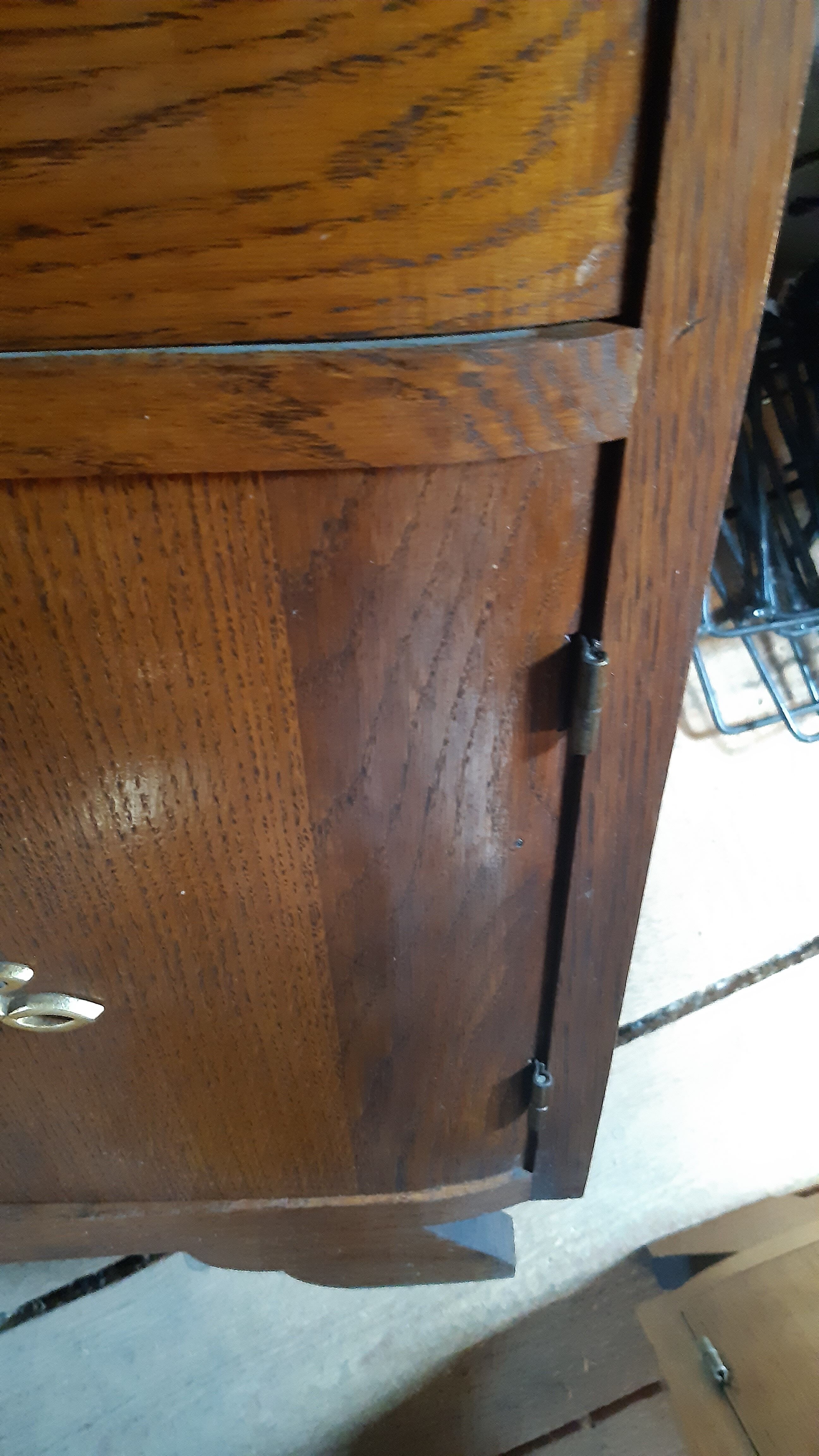 Art Deco oak and marble bedside tables 1930