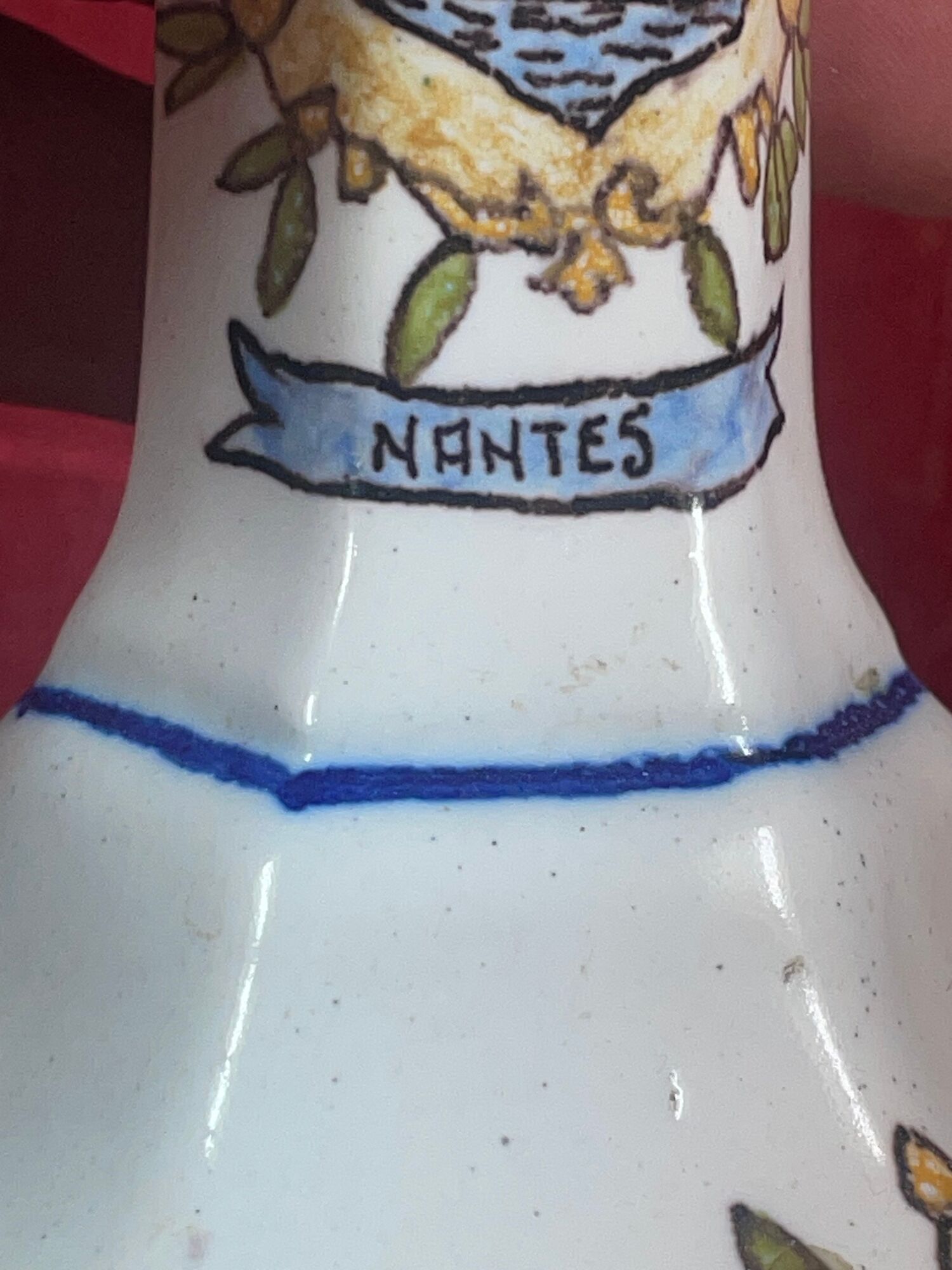 Candle holder in earthenware of Desvres