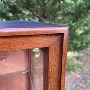 Small 1930s mahogany display cabinet, art deco apothecary cabinet