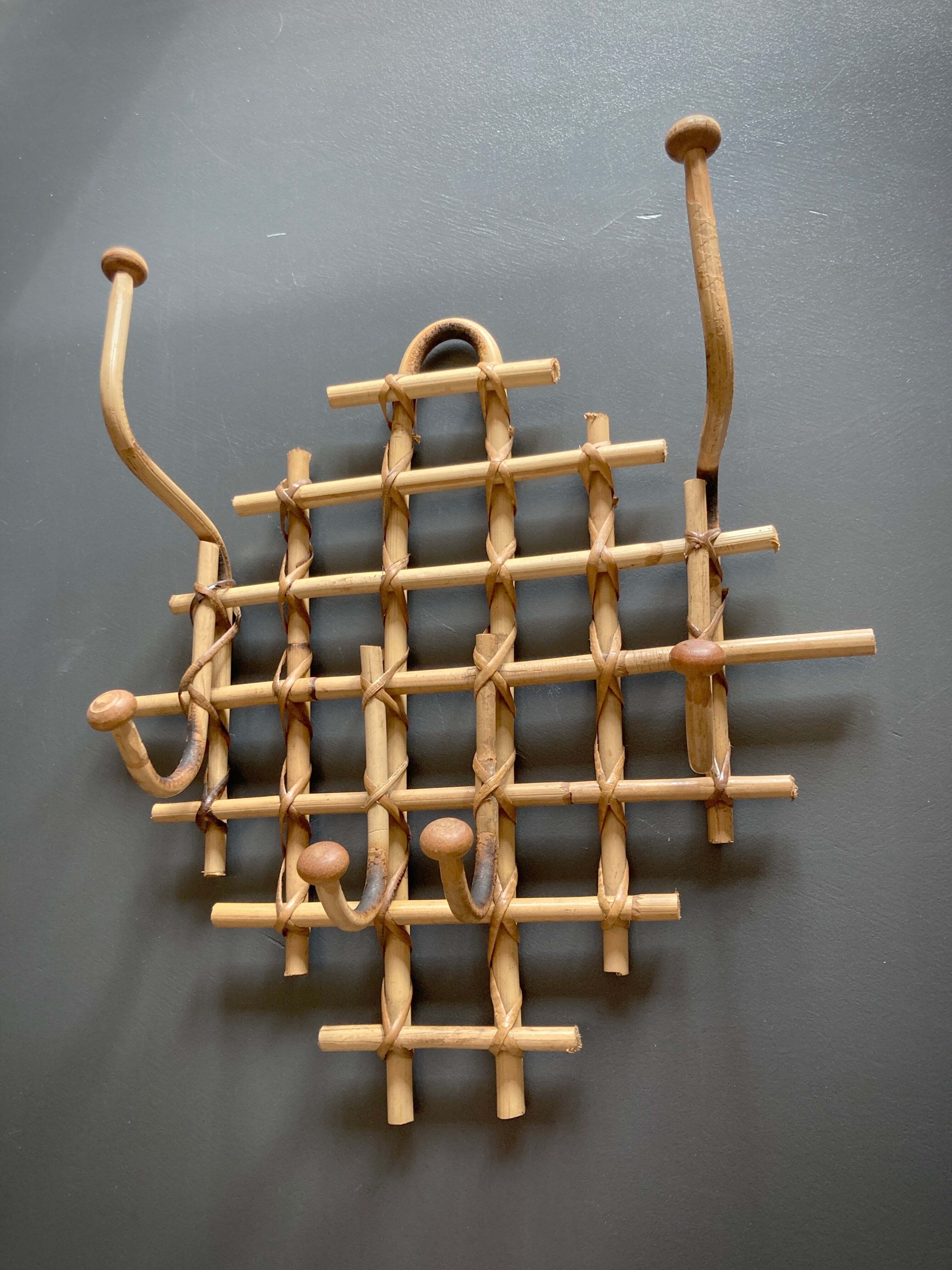 Bamboo wall coat rack