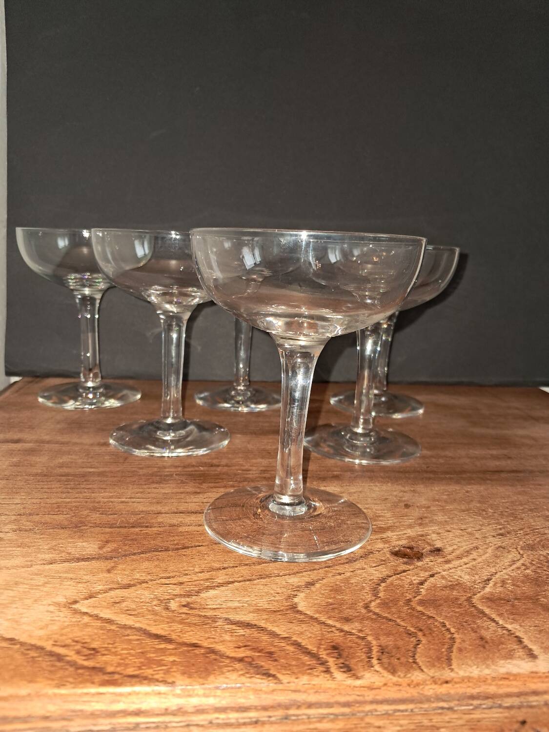 6 new crystal champagne glasses