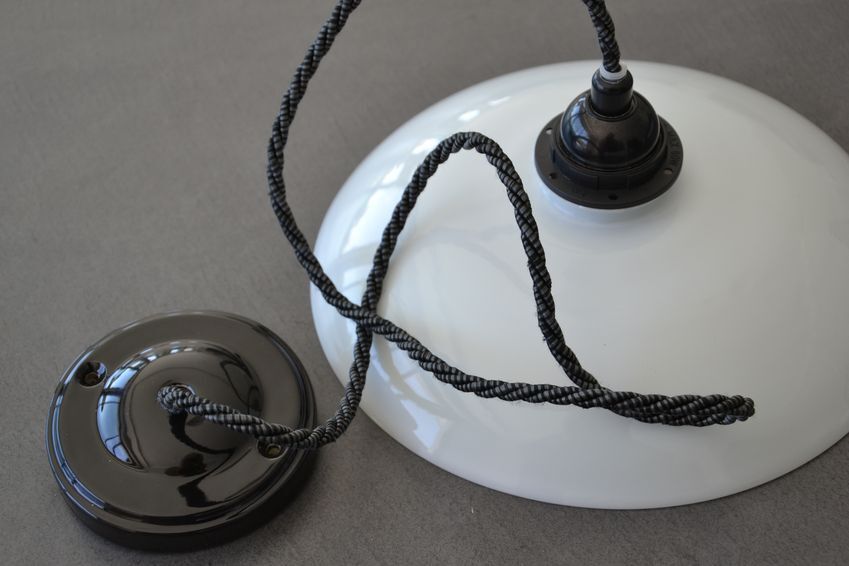 Black and white opaline hanging