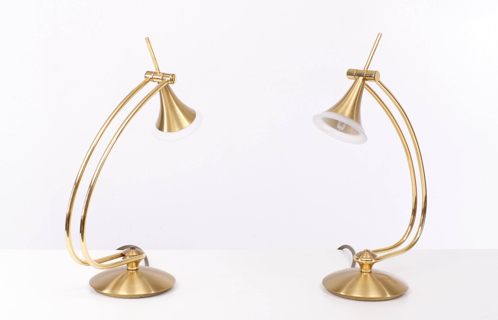 Holtkotter Brass Halogen Table lamps 1980s Germany