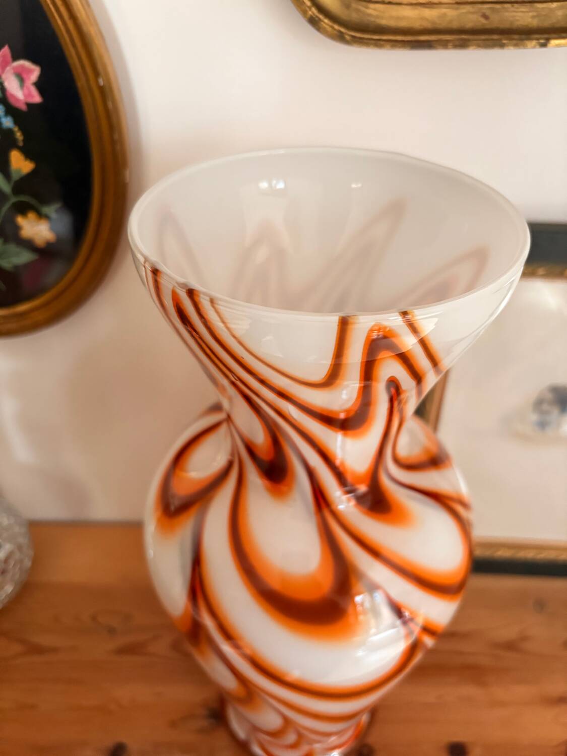 Grand vase en opaline marbrée — Style Pop Art Florentine — Années 7