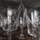 Lot de 8 verres à vin buvant évasé en cristal ancien ciselé