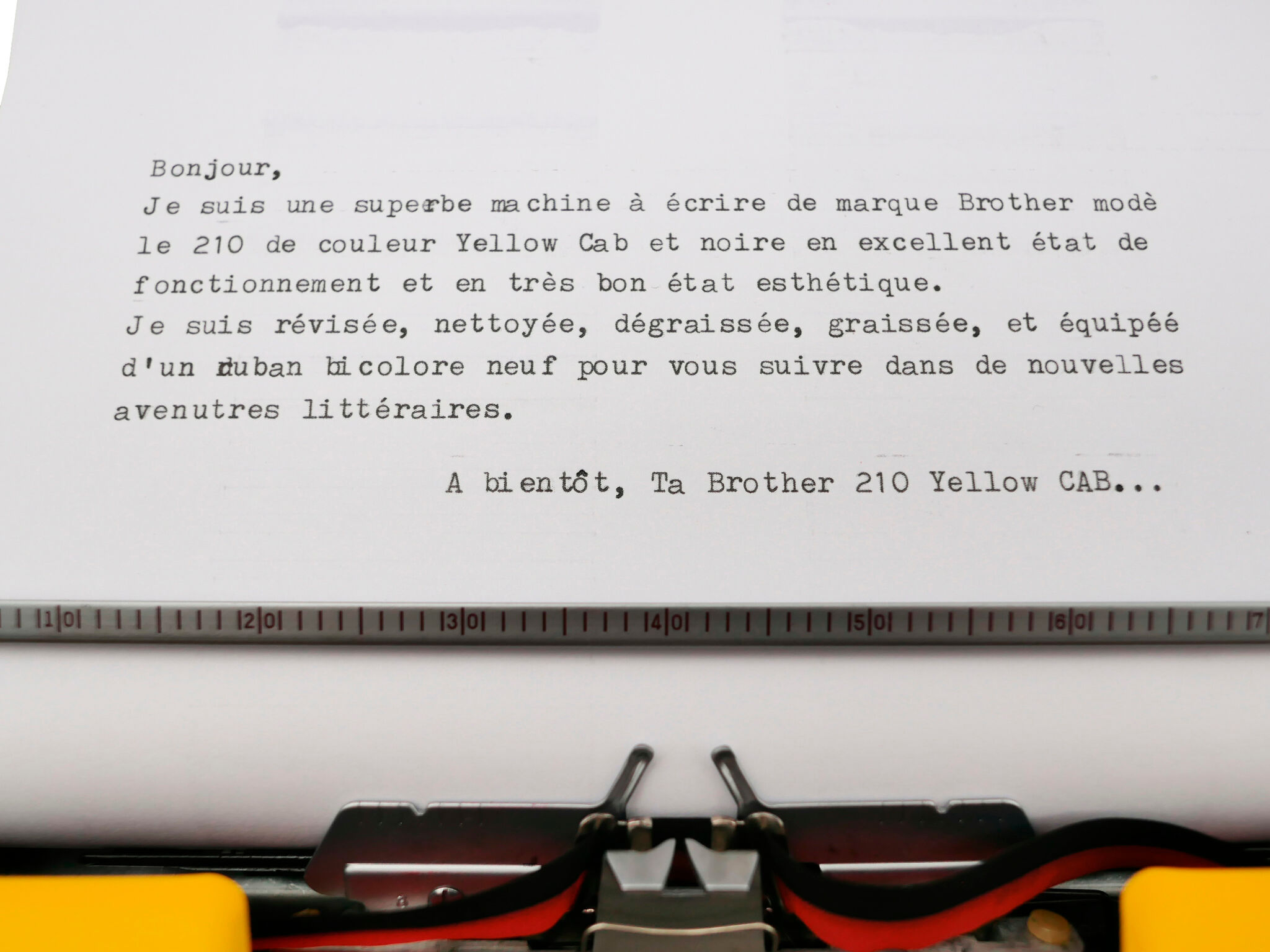 Brother 210 Typewriter Yellow Yellow Cab Revised Ribbon New