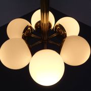 Sputnik brass and glass ceiling chandelier from Kaiser Idell / Kaiser Leuchten, Germany, 1960s
