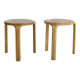2 tabourets modèle X600 par Alvar Aalto pour Artek, 1960s
