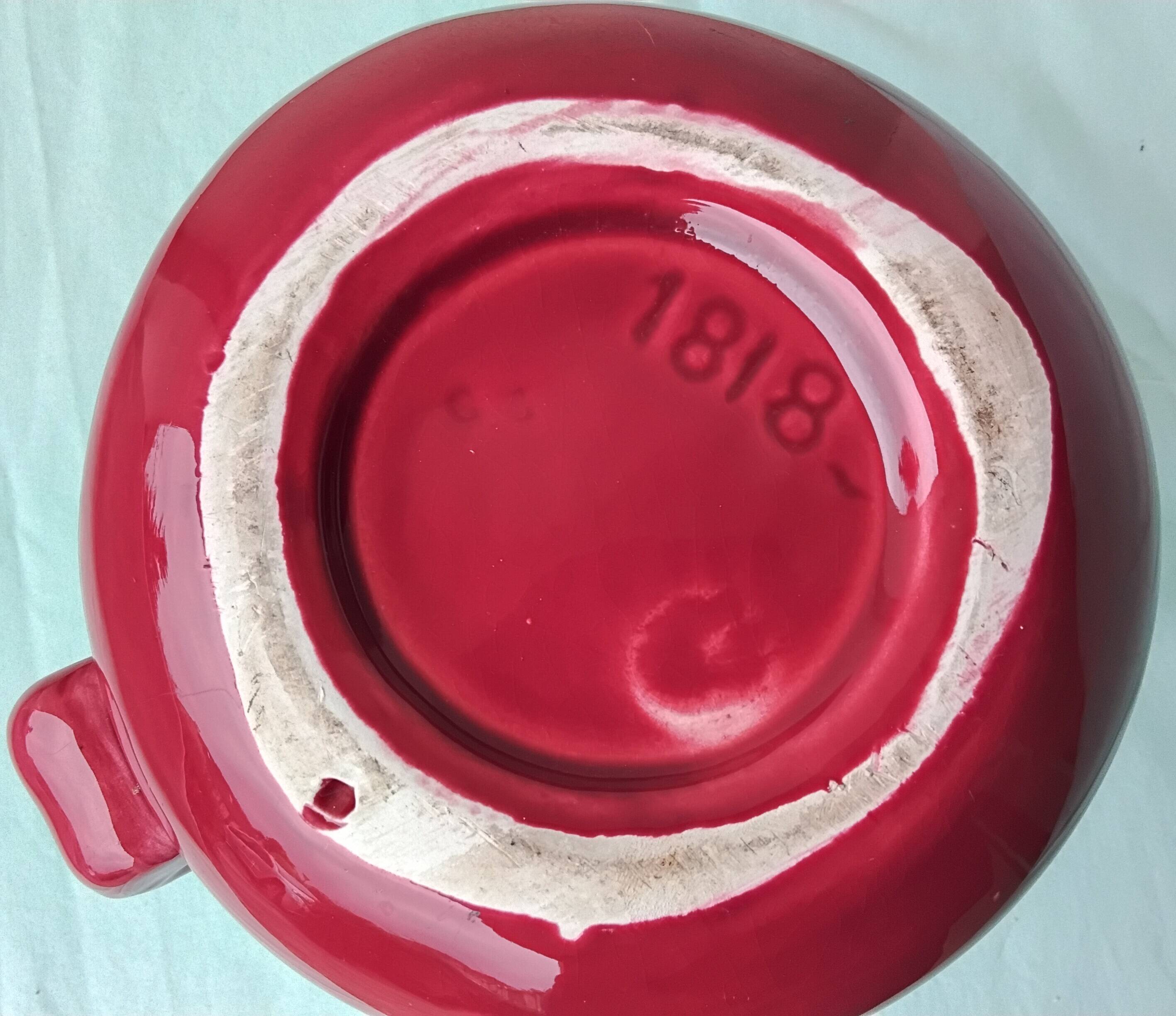 Bougeoir bordeaux en céramique