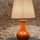 Orange ceramic lamp 1960 1970
